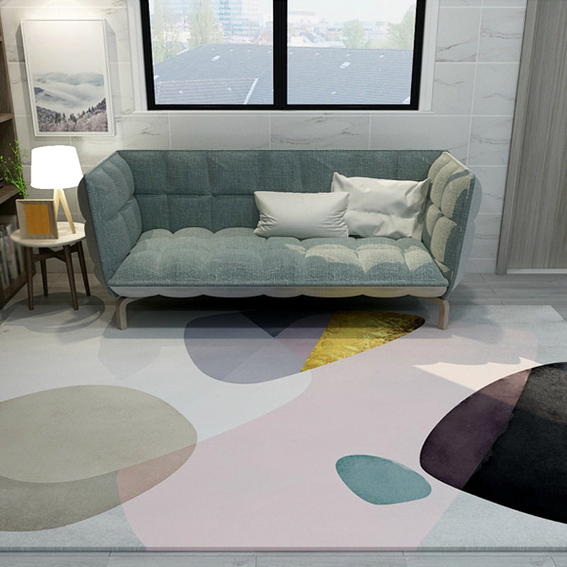 Multi-Colored Modern Rug Synthetics Color Block Abstract Pattern Rug Non-Slip Easy Care Carpet for Home Decor Black Clearhalo 'Area Rug' 'Rug' 1927971