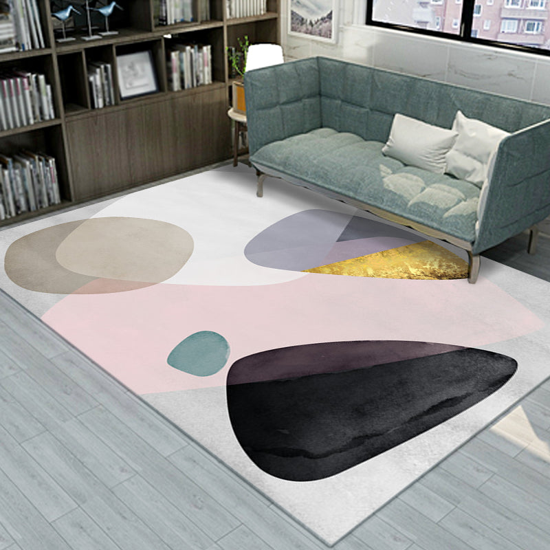 Multi-Colored Modern Rug Synthetics Color Block Abstract Pattern Rug Non-Slip Easy Care Carpet for Home Decor Clearhalo 'Area Rug' 'Rug' 1927972
