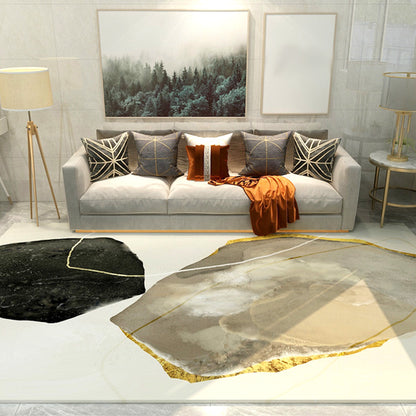 Multi-Colored Modern Rug Synthetics Color Block Abstract Pattern Rug Non-Slip Easy Care Carpet for Home Decor Blackish Green Clearhalo 'Area Rug' 'Rug' 1927974