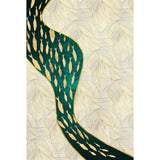 Dark Leaf Print Rug with River Cluster Fishes Polyester Asian Style Carpet Stain Resistant Rug for Living Room Clearhalo 'Area Rug' 'Rug' 1928037