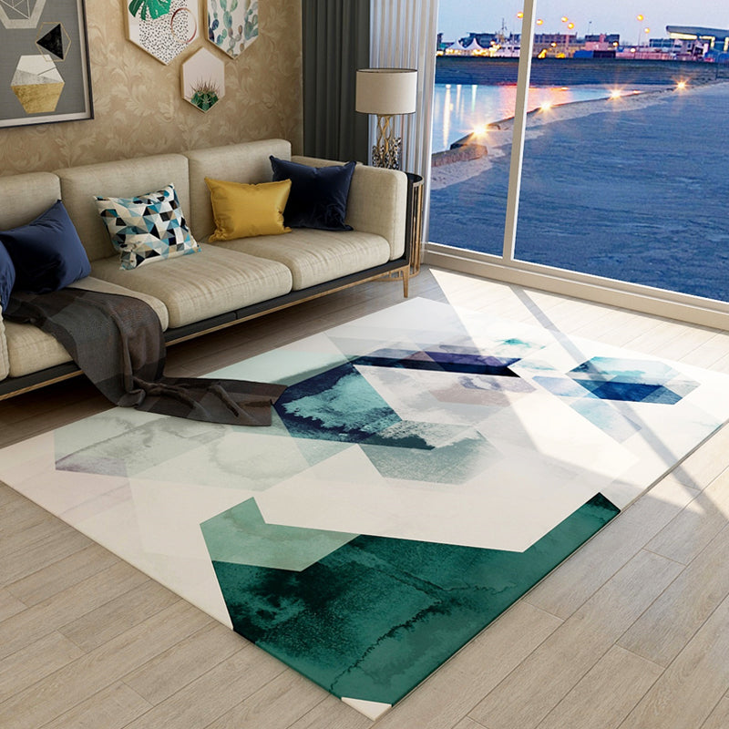 Creative Overlapping Geometric Rug Multicolored Contemporary Rug Polypropylene Non-Slip Backing Carpet for Home Clearhalo 'Area Rug' 'Rug' 1928048