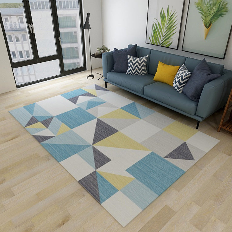 Enchanting Tangram Design Geometric Rug Multi-Color Bold Rug Synthetics Easy Care Carpet for Home Decor Sky Blue Clearhalo 'Area Rug' 'Modern' 'Rugs' Rug' 1928088