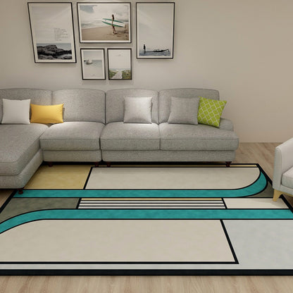 Pastel Living Room Area Rug Modern Geometric Carpet Synthetics Easy Care Anti-Slip Backing Rug Light Green Clearhalo 'Area Rug' 'Modern' 'Rugs' Rug' 1928109