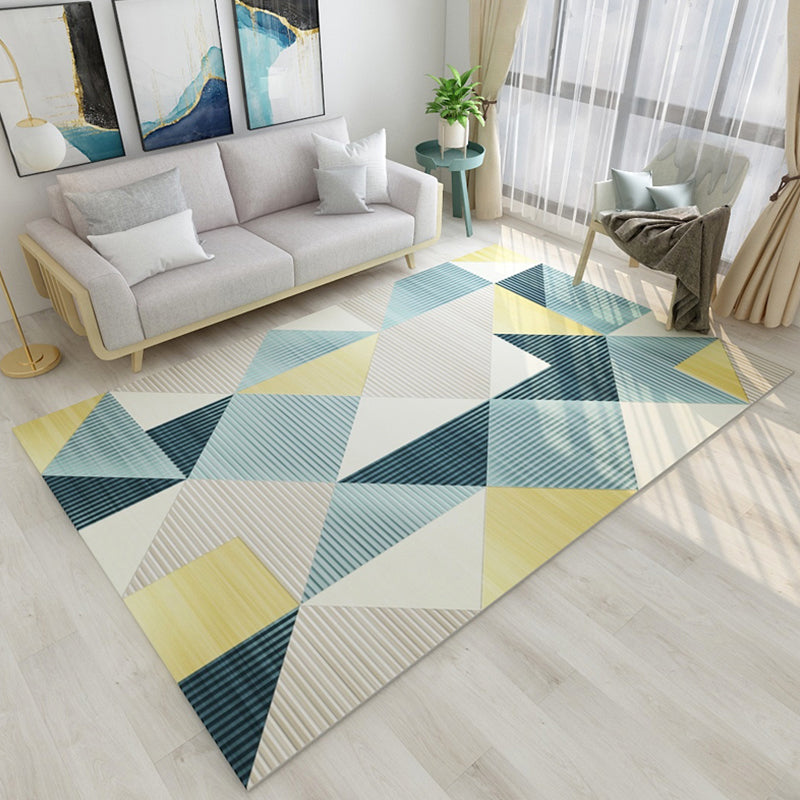Unusual Seamless Geometric Shapes Rug Multicolor Contemporary Rug Polyester Non-Slip Backing Carpet for Home Decor Beige Clearhalo 'Area Rug' 'Modern' 'Rugs' Rug' 1928126