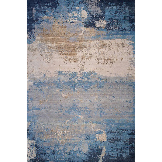 Modern Abstract Rug Blue Polyester Machine Washable Non-Slip Backing Pet Friendly Indoor Rug Clearhalo 'Area Rug' 'Rug' 1928146