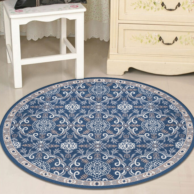 Moroccan Medallion Pattern Rug Multi Color Polypropylene Rug Anti-Slip Backing Pet Friendly Washable Carpet for Bedroom Blue Clearhalo 'Area Rug' 'Moroccan' 'Rugs' Rug' 1928152