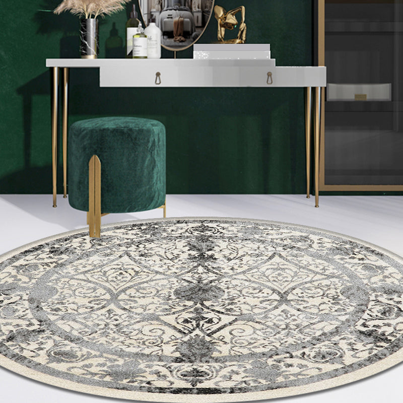 Moroccan Medallion Pattern Rug Multi Color Polypropylene Rug Anti-Slip Backing Pet Friendly Washable Carpet for Bedroom Grey Clearhalo 'Area Rug' 'Moroccan' 'Rugs' Rug' 1928158
