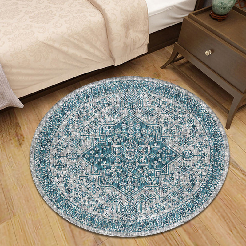 Moroccan Medallion Pattern Rug Multi Color Polypropylene Rug Anti-Slip Backing Pet Friendly Washable Carpet for Bedroom Green Clearhalo 'Area Rug' 'Moroccan' 'Rugs' Rug' 1928164