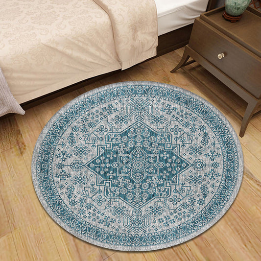 Moroccan Medallion Pattern Rug Multi Color Polypropylene Rug Anti-Slip Backing Pet Friendly Washable Carpet for Bedroom Green Clearhalo 'Area Rug' 'Moroccan' 'Rugs' Rug' 1928164