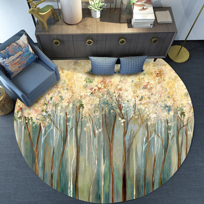 Novelty Modern Rug in Yellow Abstract Floral Pattern Rug Polyester Anti-Slip Carpet for Home Decoration Yellow Clearhalo 'Area Rug' 'Modern' 'Rugs' Rug' 1928193