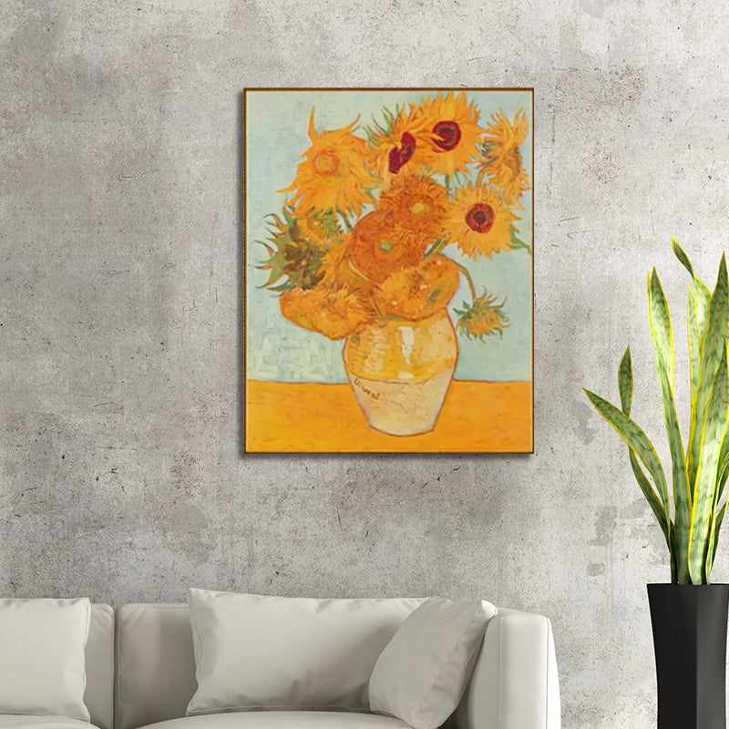 Rustic Potting Painting Girls Bedroom Paintings Flower Wall Art Print in Soft Color Orange Clearhalo 'Art Gallery' 'Canvas Art' 'Country Art Gallery' 'French Country' 'Rustic' Arts' 1928361