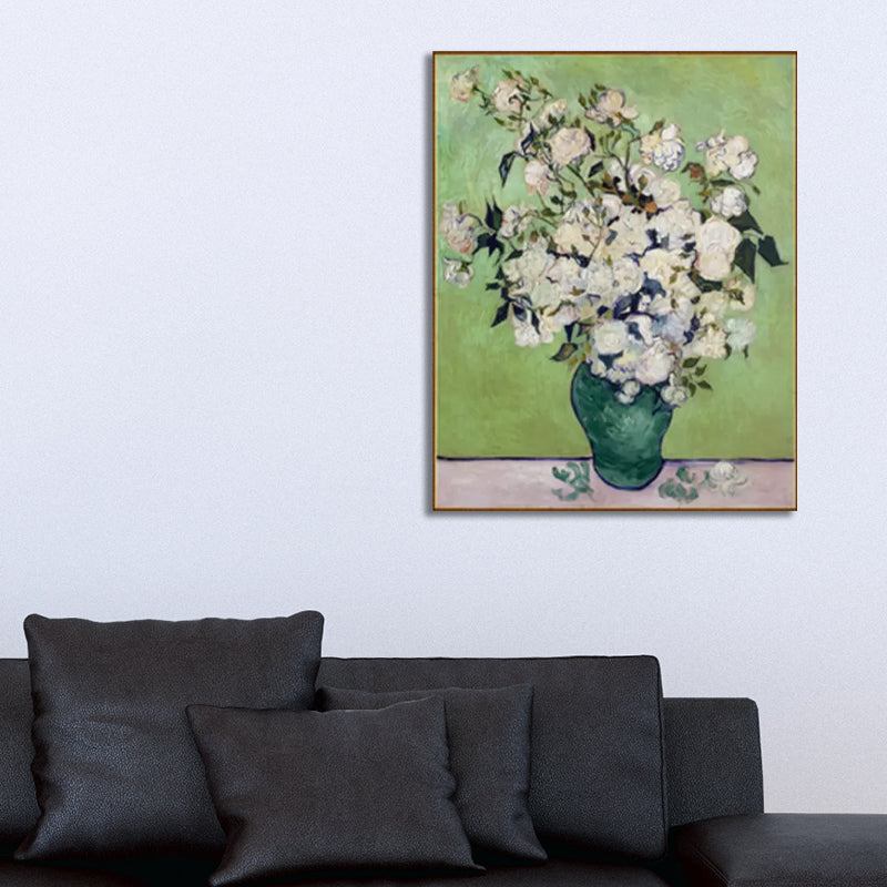 Rustic Potting Painting Girls Bedroom Paintings Flower Wall Art Print in Soft Color White Clearhalo 'Art Gallery' 'Canvas Art' 'Country Art Gallery' 'French Country' 'Rustic' Arts' 1928372