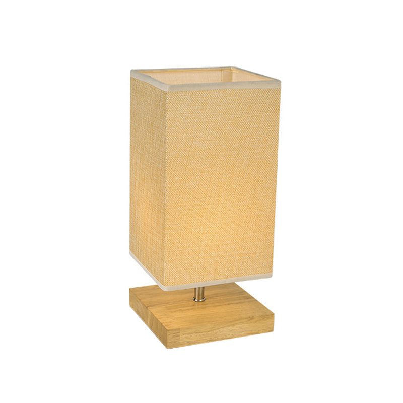 Contemporary Rectangular Task Lighting Fabric 1 Head Night Table Lamp in Flaxen Clearhalo 'Lamps' 'Table Lamps' Lighting' 1928423