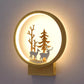 Acrylic Ring Wall Sconce with Forest Deer Child Bedroom Contemporary Wall Light Wood Warm Clearhalo 'Wall Lamps & Sconces' 'Wall Lights' Lighting' 192860