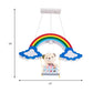 Wood Rainbow Chandelier 3 Lights Kids Multi-Color Pendant Light with Toy Bear for Child Bedroom Clearhalo 'Ceiling Lights' 'Pendant Lights' 'Pendants' Lighting' 192926