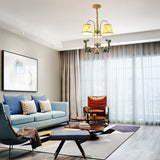 Animal Giraffe Chandelier Light with Fabric Shade Metal 3 Heads Hanging Light for Kindergarten Clearhalo 'Ceiling Lights' 'Chandeliers' Lighting' options 192973