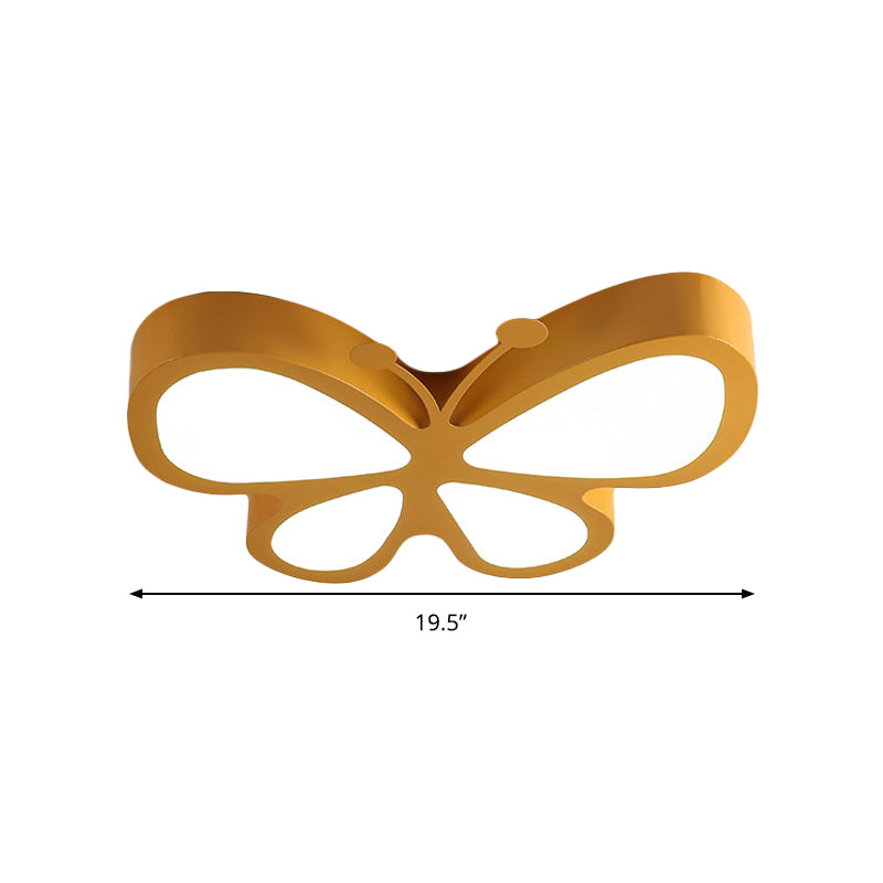 Lovely Kids Butterfly Ceiling Lamp Metal Macaron Colored LED Ceiling Light Clearhalo 'Ceiling Lights' 'Close To Ceiling Lights' 'Close to ceiling' 'Flush mount' 'Industrial Flush Mount' Lighting' 193078