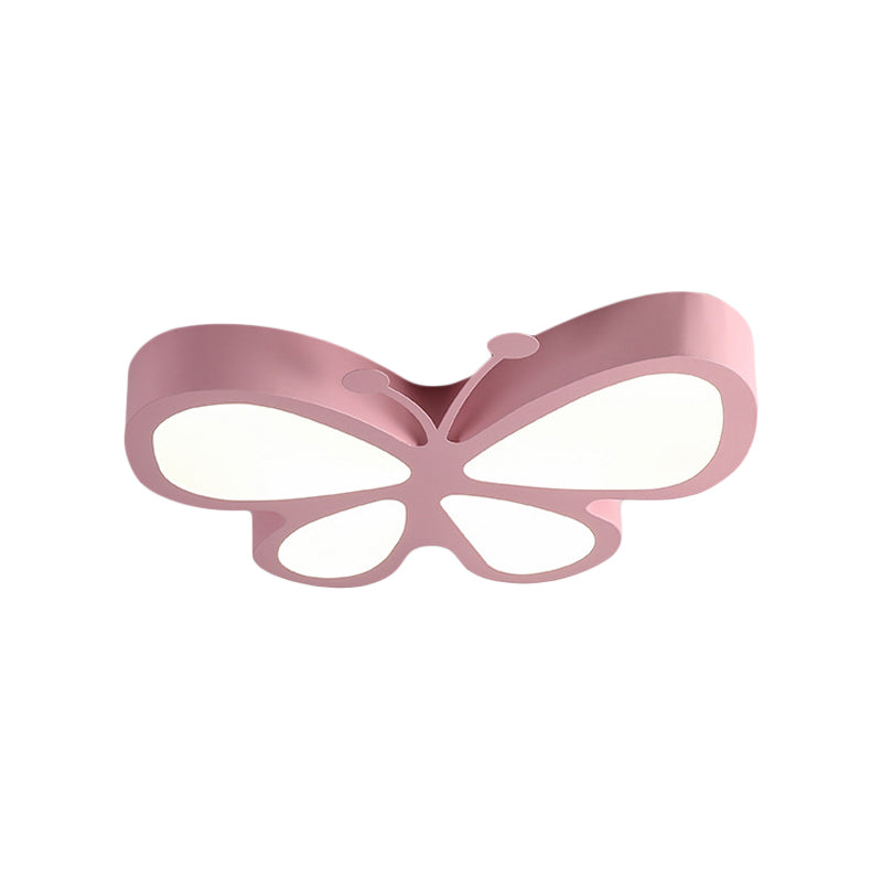 Lovely Kids Butterfly Ceiling Lamp Metal Macaron Colored LED Ceiling Light Clearhalo 'Ceiling Lights' 'Close To Ceiling Lights' 'Close to ceiling' 'Flush mount' 'Industrial Flush Mount' Lighting' 193081