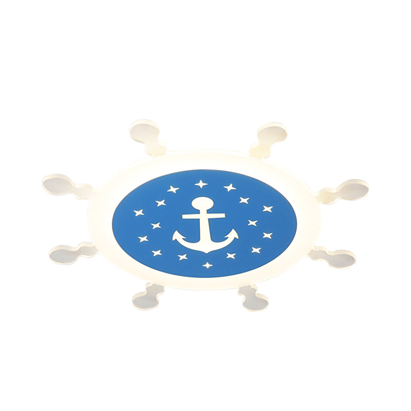 Seaside Anchor Ceiling Light Fixture Acrylic Flush Mount Ceiling Light in Yellow for Bedroom Clearhalo 'Ceiling Lights' 'Close To Ceiling Lights' 'Close to ceiling' 'Flush mount' Lighting' 193094