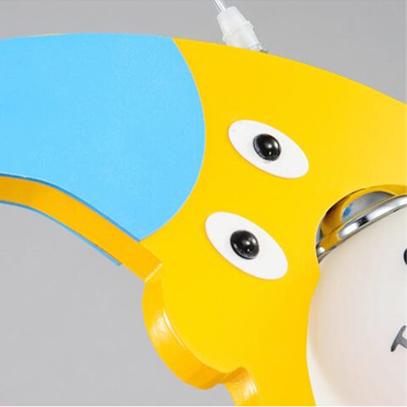 Metal Moon Pendant Light with Little Girl Nursing Room Lovely Hanging Light in Blue Clearhalo 'Ceiling Lights' 'Close To Ceiling Lights' 'Glass shade' 'Glass' 'Pendant Lights' 'Pendants' Lighting' 193165