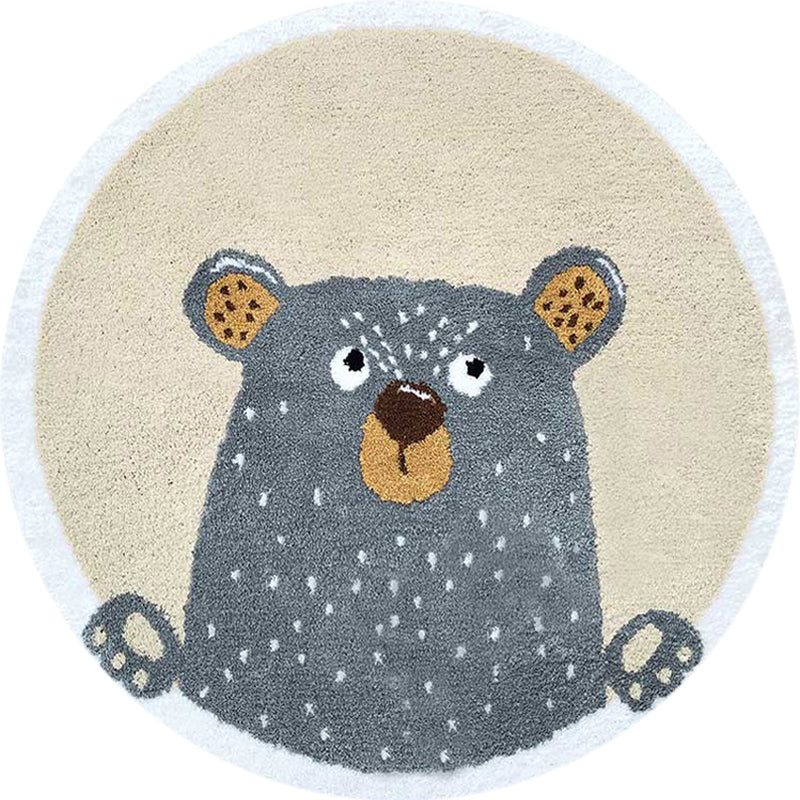 Light Color Baby Room Rug Cartoon Animal Area Carpet Polypropylene Pet Friendly Anti-Slip Rug Clearhalo 'Area Rug' 'Rug' 1931992