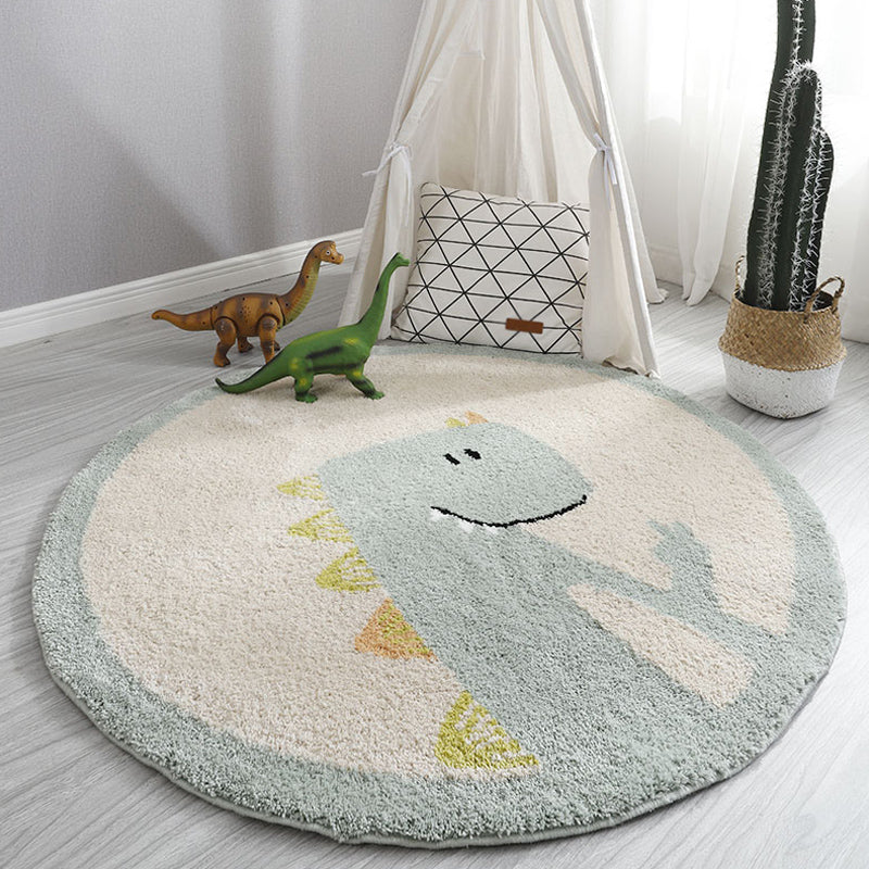 Light Color Baby Room Rug Cartoon Animal Area Carpet Polypropylene Pet Friendly Anti-Slip Rug Light Green Clearhalo 'Area Rug' 'Rug' 1931995