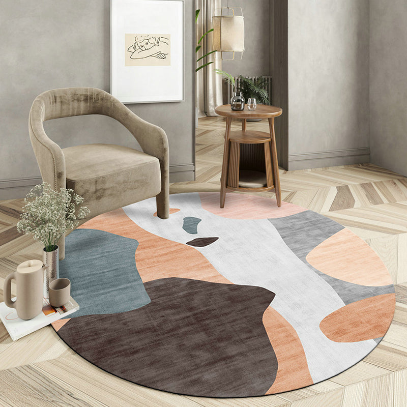 Pastel Watercolor Abstract Rug Polypropylene Novelty Carpet Machine Wash Anti-Slip Rug for Sitting Room Light Brown Clearhalo 'Area Rug' 'Rug' 1932005