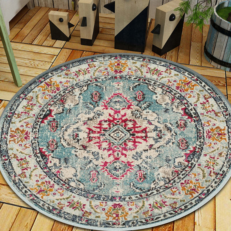 Shabby Tribal Rug Pastel Moroccan Rug Polypropylene Pet Friendly Non-Slip Carpet for Living Room Blue Clearhalo 'Area Rug' 'Moroccan' 'Rugs' Rug' 1932061