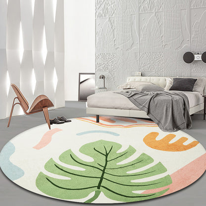 Green Tropical Rug Polyester Botanical Pattern Area Rug Washable Pet Friendly Anti-Slip Carpet for Study Green Clearhalo 'Area Rug' 'Rug' 1932082