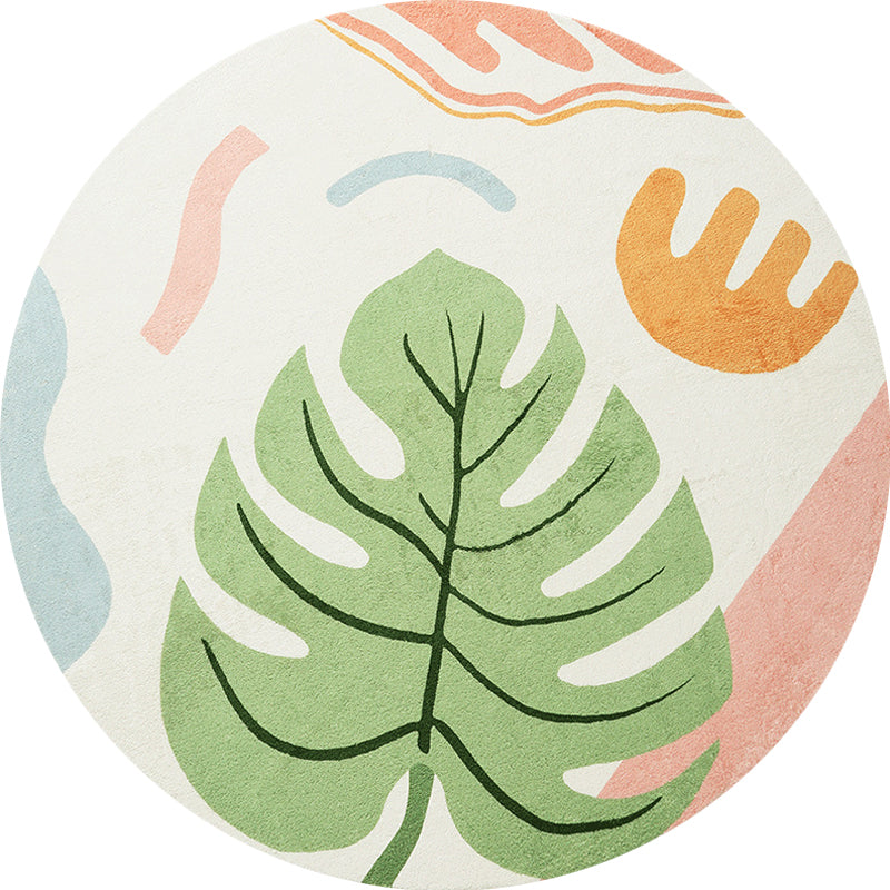 Green Tropical Rug Polyester Botanical Pattern Area Rug Washable Pet Friendly Anti-Slip Carpet for Study Clearhalo 'Area Rug' 'Rug' 1932084