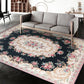 Multi Colored Bedroom Rug Vintage Floral Pattern Carpet Polyester Pet Friendly Washable Non-Slip Backing Carpet Dark Blue Clearhalo 'Area Rug' 'Rugs' 'Vintage' Rug' 1932183