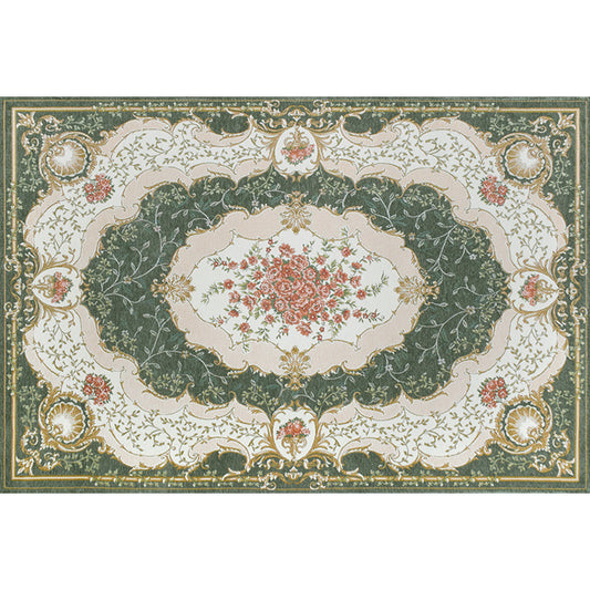 Blossom Pattern Rug Polyester Retro Area Rug Anti-Slip Backing Machine Washable Indoor Rug for Bedroom Clearhalo 'Area Rug' 'Rugs' 'Vintage' Rug' 1932201