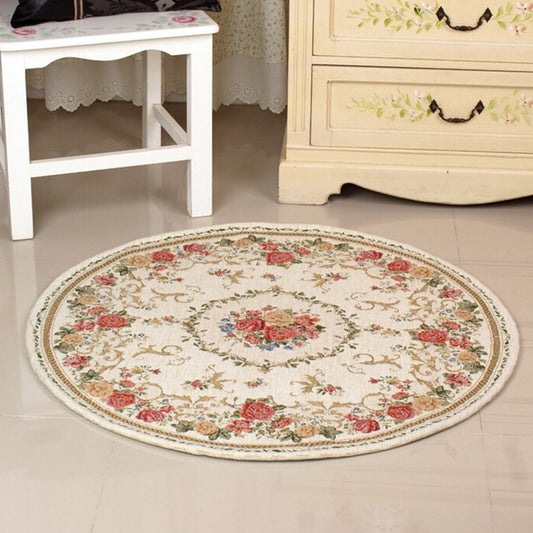 Decorative Multi Color Vintage Rug Polyester Floral Pattern Carpet Washable Pet Friendly Anti-Slip Carpet for Sleeping Room Red Clearhalo 'Area Rug' 'Rugs' 'Vintage' Rug' 1932211