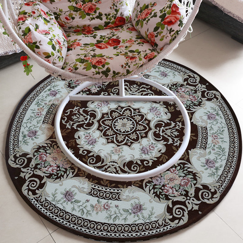 Casual Multicolor Floral Printed Rug Polyester Vintage Area Rug Pet Friendly Washable Anti-Slip Carpet for Decoration Coffee Clearhalo 'Area Rug' 'Rugs' 'Vintage' Rug' 1932289