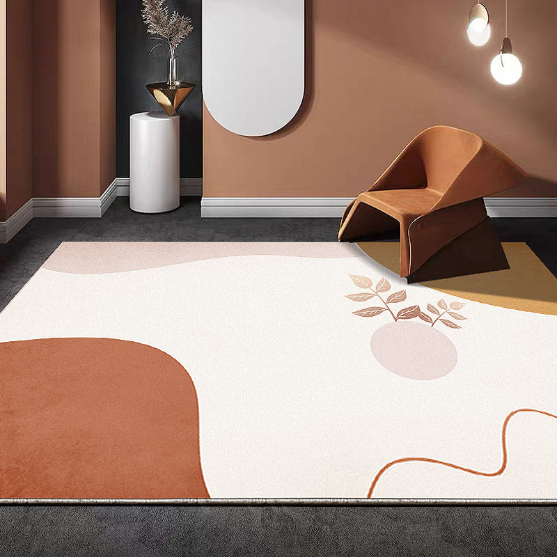 Multicolored Nordic Rug Polyester Colorblock Area Rug Washable Pet Friendly Anti-Slip Backing Carpet for Lobby Brown Clearhalo 'Area Rug' 'Rug' 1932371