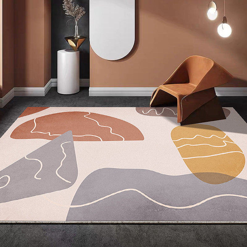 Multicolor Colorblock Rug Polyester Contemporary Indoor Rug Anti-Slip Backing Machine Washable Area Rug for Sitting Room Grey Clearhalo 'Area Rug' 'Rug' 1932374