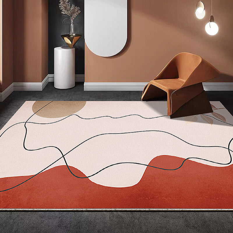 Multicolor Colorblock Rug Polyester Contemporary Indoor Rug Anti-Slip Backing Machine Washable Area Rug for Sitting Room Red Clearhalo 'Area Rug' 'Rug' 1932380