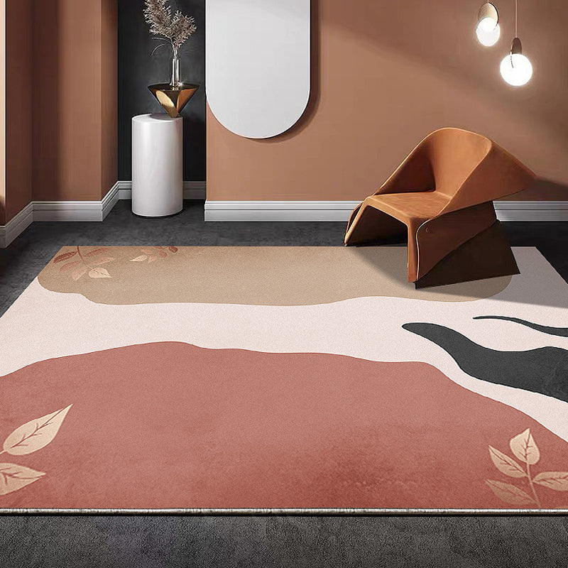 Multicolor Colorblock Rug Polyester Contemporary Indoor Rug Anti-Slip Backing Machine Washable Area Rug for Sitting Room Brown Clearhalo 'Area Rug' 'Rug' 1932381