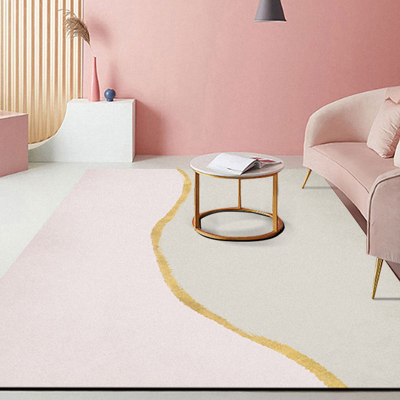 Modern Abstract Rug Pink Polyester Area Rug Pet Friendly Washable Non-Slip Backing Area Rug for Sitting Room Peach Clearhalo 'Area Rug' 'Rug' 1932402