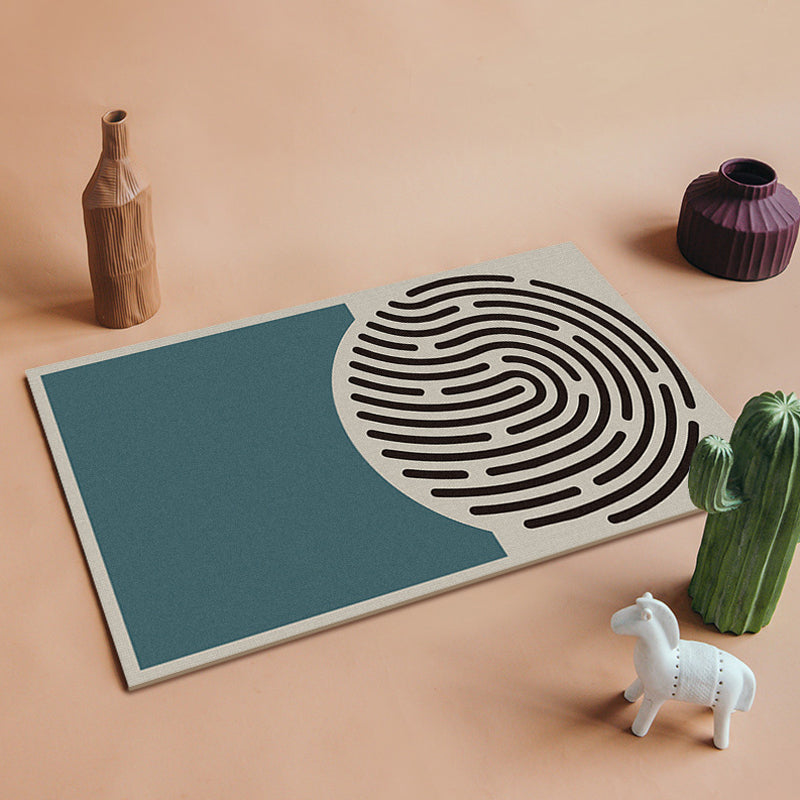 Colorful Colorblock Rug with Circle Multicolor Modern Carpet Polyester Machine Washable Non-Slip Indoor Rug for Study Green Clearhalo 'Area Rug' 'Rug' 1932436