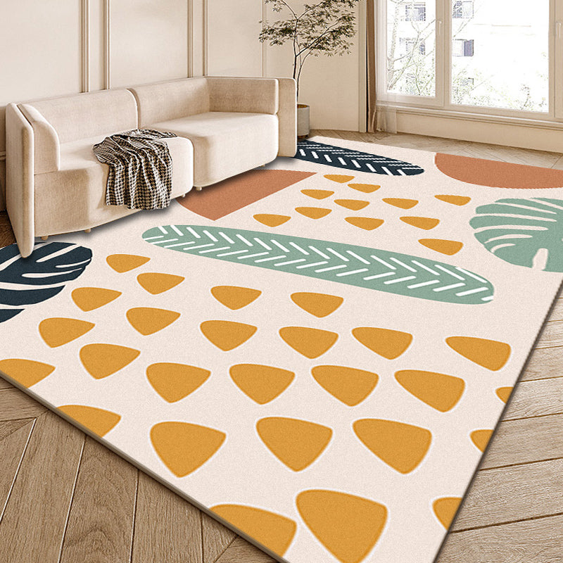 Multi-Color Modernist Rug Polyester Abstract and Striped Pattern Carpet Washable Anti-Slip Backing Indoor Rug for Living Room Yellow-Red Clearhalo 'Area Rug' 'Rug' 1932453