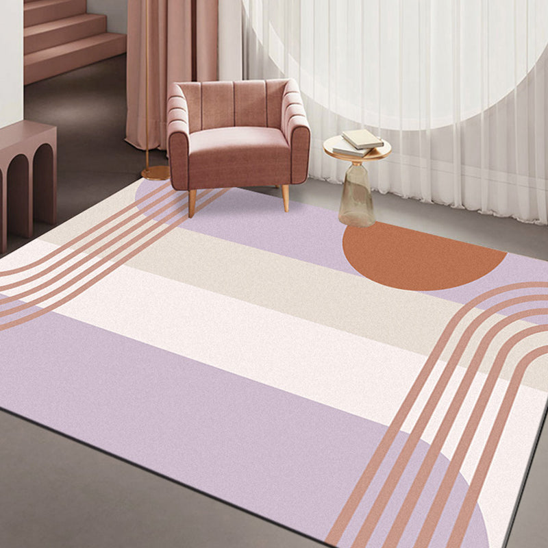 Multi-Color Modernist Rug Polyester Abstract and Striped Pattern Carpet Washable Anti-Slip Backing Indoor Rug for Living Room Brown Clearhalo 'Area Rug' 'Rug' 1932460
