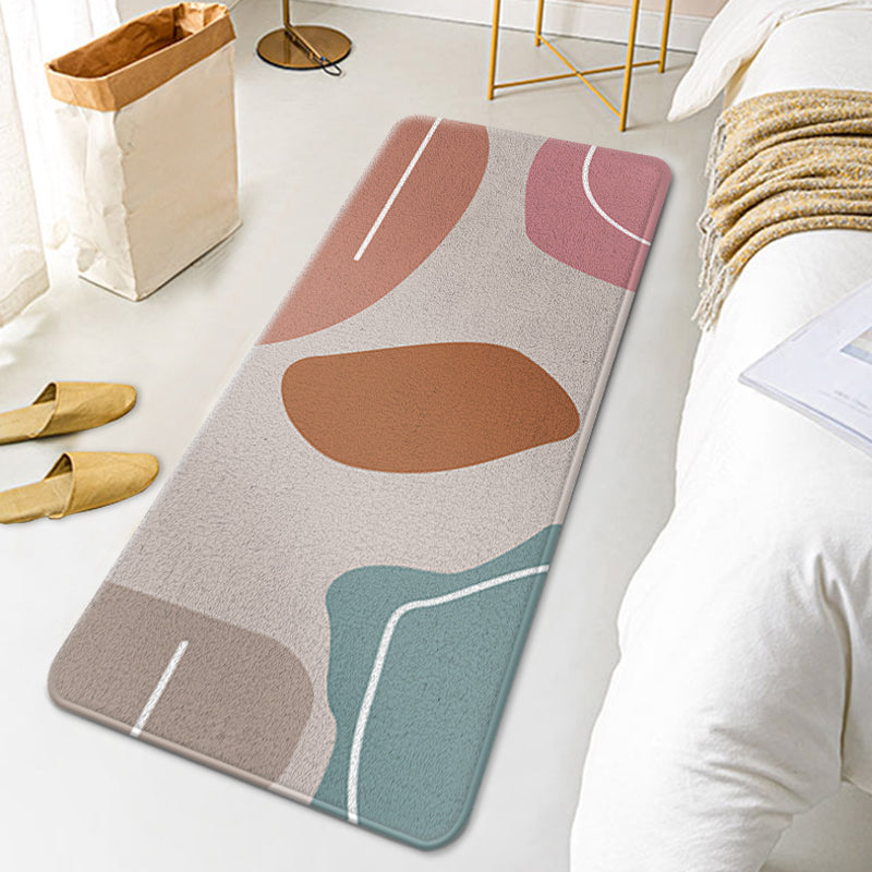 Multicolored Colorblock Rug Polyester Contemporary Rug Anti-Slip Backing Washable Pet Friendly Indoor Rug for Bedroom Brown Clearhalo 'Area Rug' 'Rug' 1932470