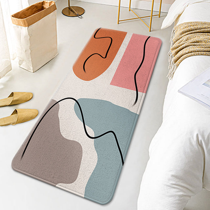 Multicolored Colorblock Rug Polyester Contemporary Rug Anti-Slip Backing Washable Pet Friendly Indoor Rug for Bedroom Light Brown Clearhalo 'Area Rug' 'Rug' 1932473