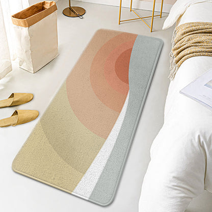 Casual Multi Colored Modernism Rug Polyester Swirl Striped Pattern Carpet Washable Pet Friendly Anti-Slip Carpet for Bedroom Pink Clearhalo 'Area Rug' 'Rug' 1932503