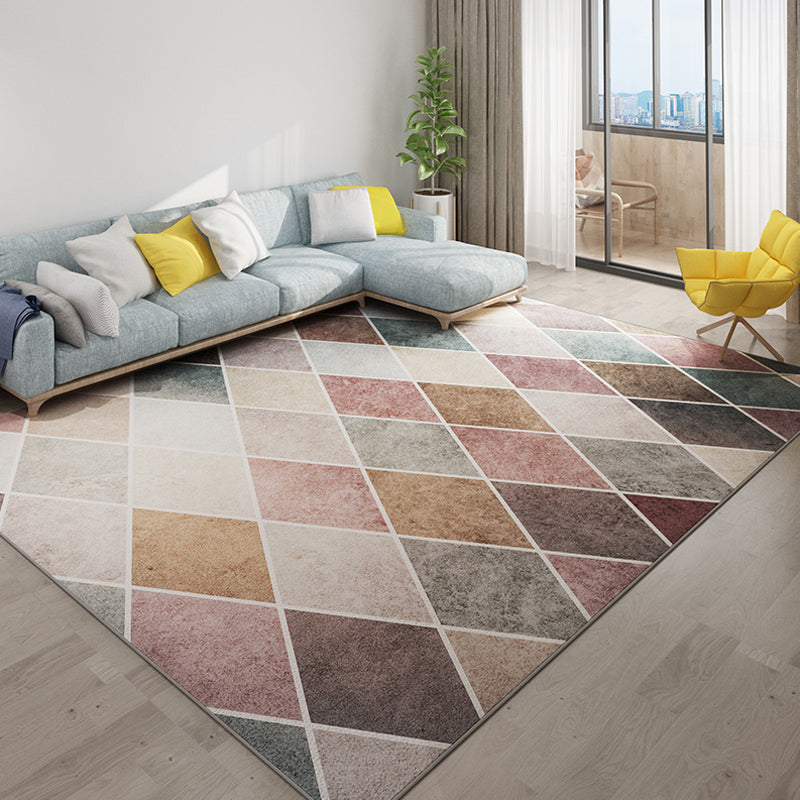 Multicolor Harlequin Area Rug Polypropylene Simplicity Indoor Rug Washable Area Carpet for Home Decor Pink Clearhalo 'Area Rug' 'Modern' 'Rugs' Rug' 1932543