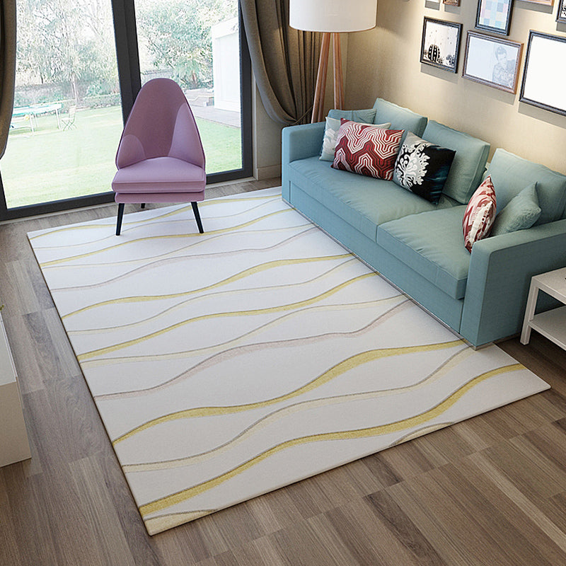 Minimalist Swirl Line Rug Light Color Synthetics Indoor Rug Non-Slip Carpet for Home Decoration Camel Clearhalo 'Area Rug' 'Modern' 'Rugs' Rug' 1932563