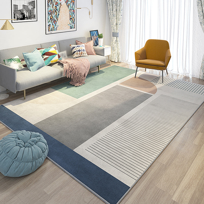 Decorative Multi-Color Geometric Rug Polyster Nordic Indoor Rug Machine Washable Area Carpet for Drawing Room Green Clearhalo 'Area Rug' 'Modern' 'Rugs' Rug' 1932581