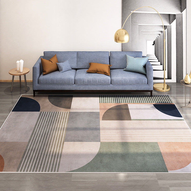 Decorative Multi-Color Geometric Rug Polyster Nordic Indoor Rug Machine Washable Area Carpet for Drawing Room Cream Clearhalo 'Area Rug' 'Modern' 'Rugs' Rug' 1932583