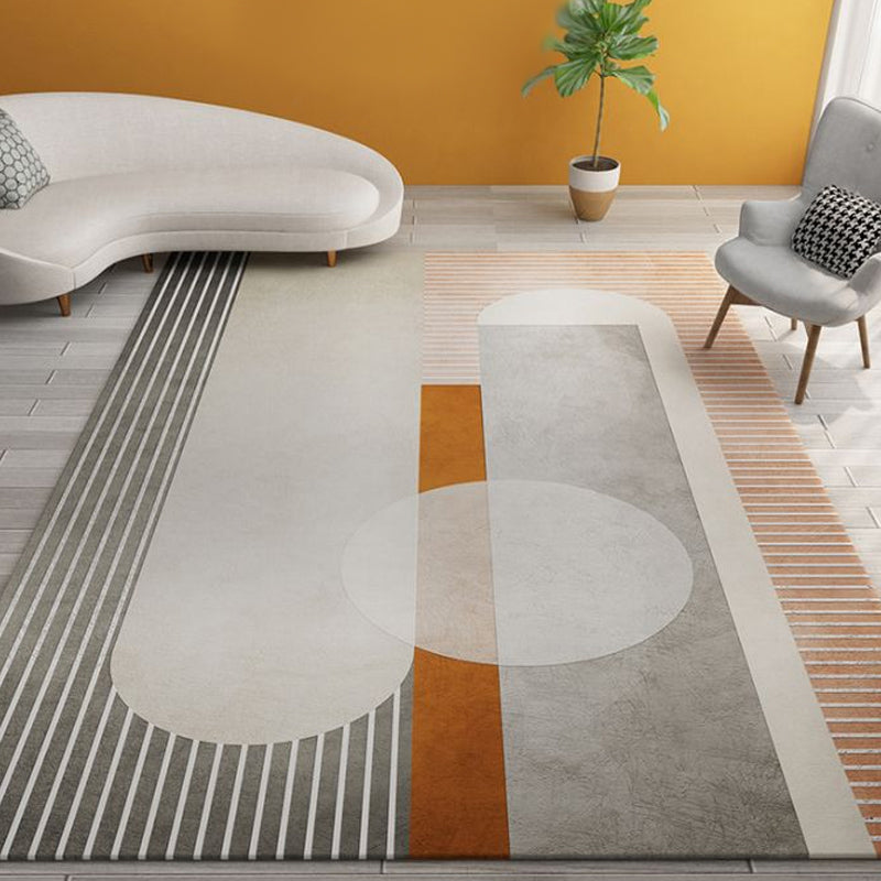 Simple Bright Color Modernist Indoor Rug Synthetics Banded Area Carpet Anti-Slip Backing Rug for Living Room Grey Clearhalo 'Area Rug' 'Modern' 'Rugs' Rug' 1932593